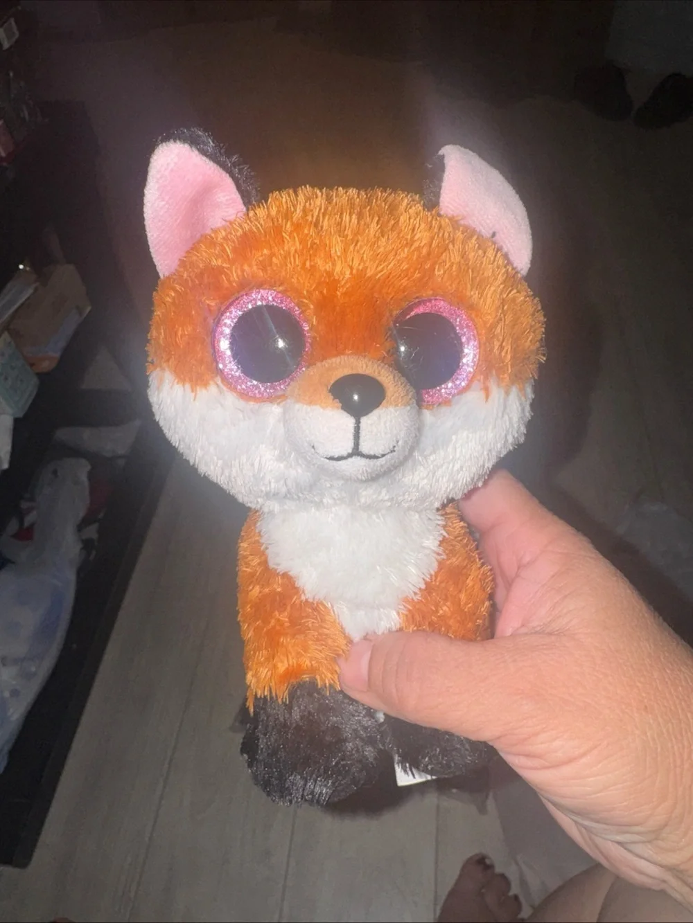 Ty beanie boos - Slick the Fox and Slush the Husky.   Glitter eyes!